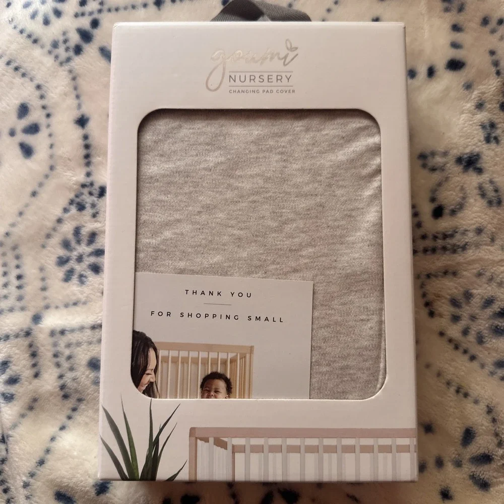 Goumi Kids Changing Pad Cover‎ Grey Bamboo/Organic Cotton NIB